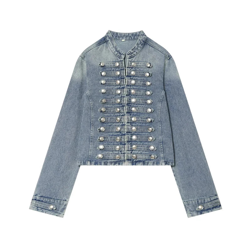Cardiganko Cropped Denim Jacket – Vintage Street Cool